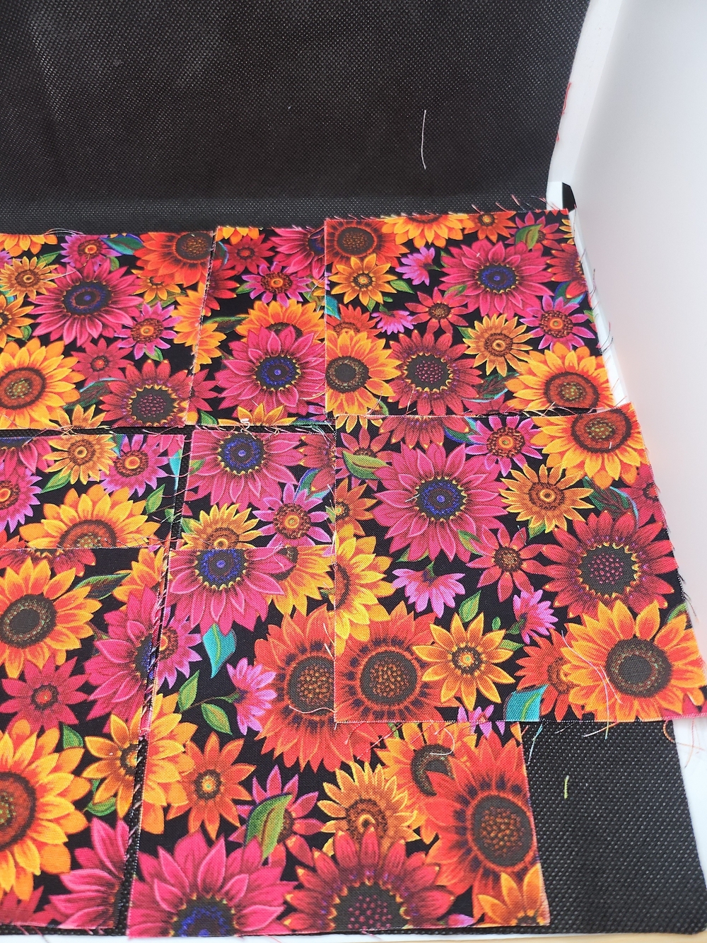 Floral Sunflower Print 4.75 Inch 8 Pcs Fabric Squares Precut